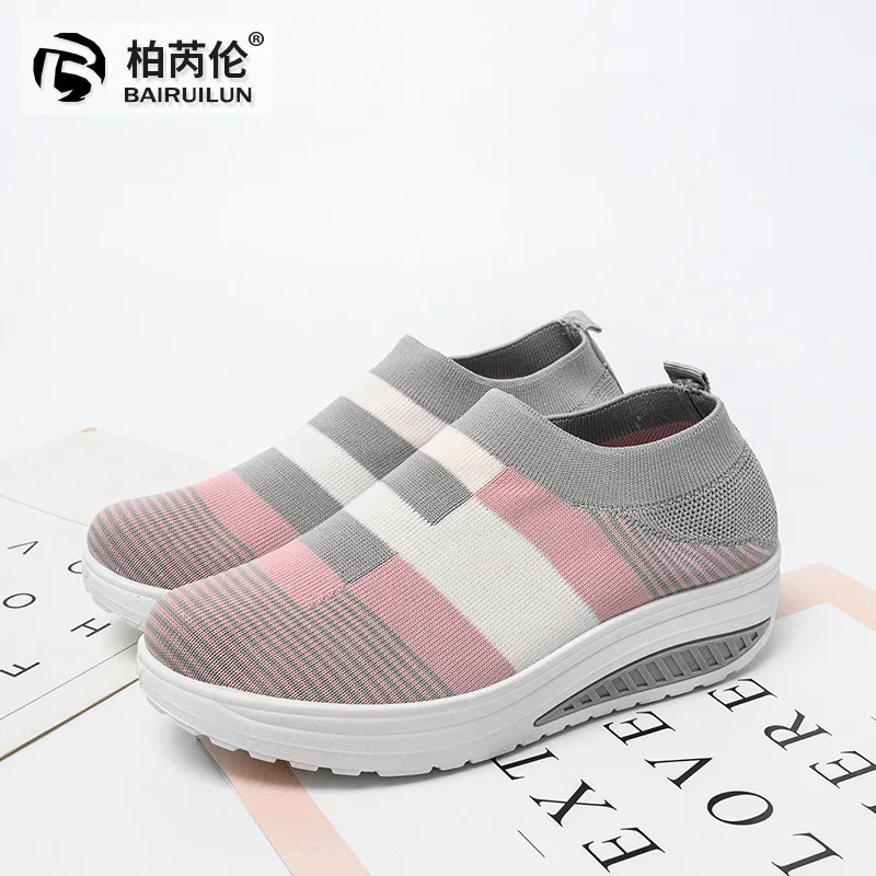 

2019 Summer New Style Women's Single Socks Shoe Cover Foot Athletic Shoes Extra High Semi-high Heeled Mesh Shoes Fly Weaver Shoe