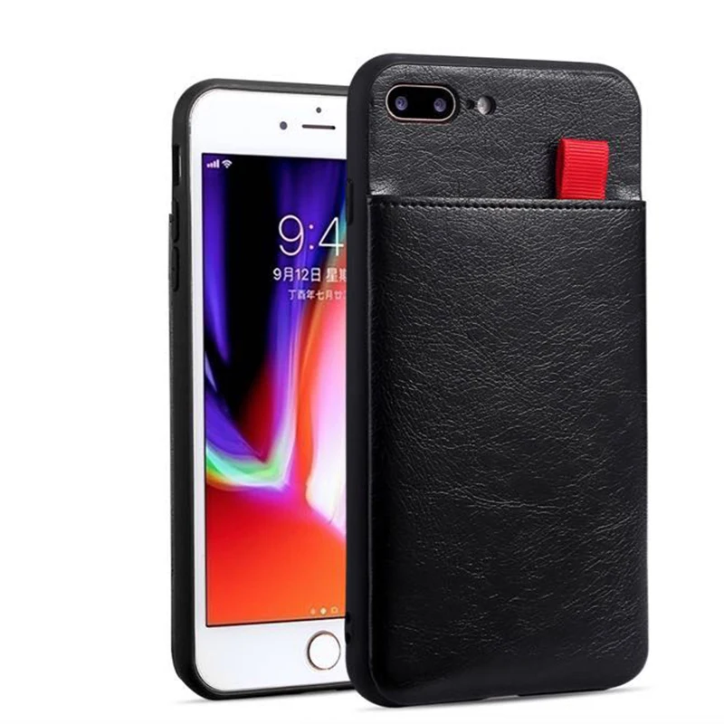 Чехол для iPhone X Xr Xs Max, кожаный чехол с откидной крышкой в стиле ретро, слот для карт, полная Защита, Чехол для iPhone X 6 S 7 8 Plus - Цвет: Black