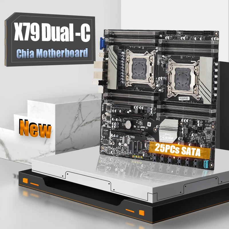 Новая X79DUAL-C материнская плата JINGSHA на 25 отсеков Чиа для майнинга Серверная
