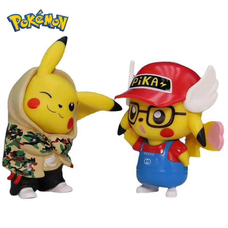 Фигурка аниме TAKARA TOMY Покемон 10 см ПВХ Pikachu COS Dr. Slump версия Q кукла экшн-фигурка |