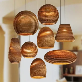 

Nordic Paper Honeycomb Pendant Lights Cardboard Living Room Restaurant Cafe Clothing Pendant Lamps Kitchen Lighting Fixture