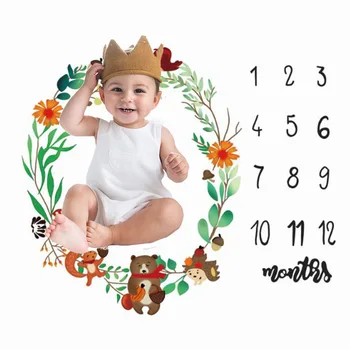 

Infant Photography Props Blanket Newborn Baby Monthly Growth Milestone Background Blanket Photo Props Photography 100x100cm