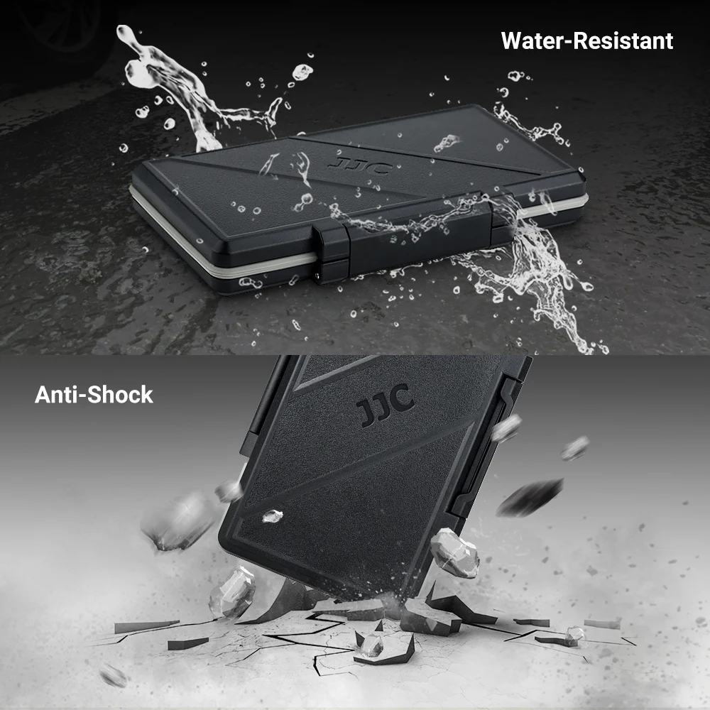 JJC 36 Slots SD Microsd Card Case Holder Waterproof  Soft Lining for 24 TF Micro SD SDXC SDHC & 12 SD Card Organizer Storage Box