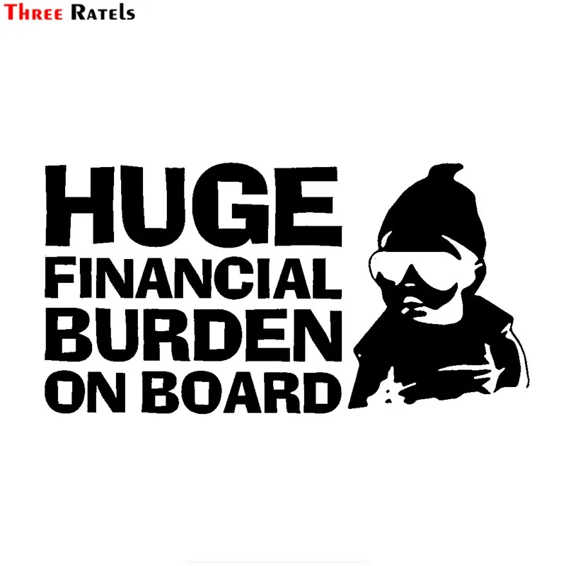 

Three Ratels FTZ-26# 20x10.9cm Huge Financial Burden on Board Funny Baby Carlos JDM Vinyl car Sticker|Cars Trucks Vans Walls