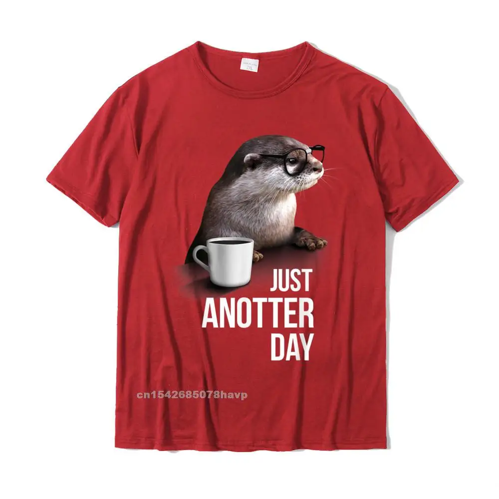 Men T Shirt Normal Funny Tops Tees 100% Cotton Crewneck Short Sleeve Print Top T-shirts Summer/Autumn Free Shipping Funny Otter T-shirt - Just Anotter Day for Otter lover__246. red
