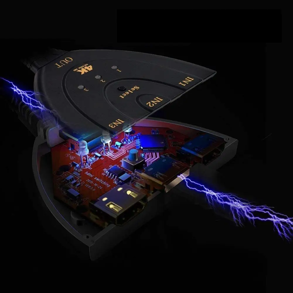 HDMI переключатель 3 порта 4K в 1 выход с высокоскоростным переключателем