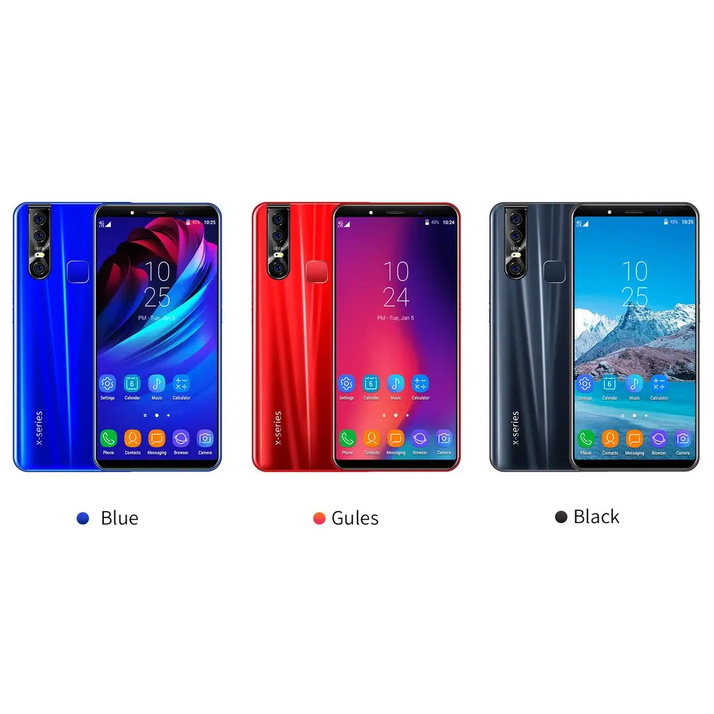 Мобильный телефон X27, мобильный телефон 6,3 дюймов, три кадра, смартфон, Fingerprintmobile 3g 1 с 16G, телефон, поднимает удивительную камеру