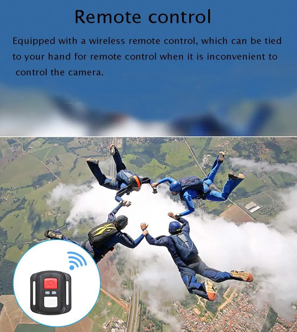 AUSEK Wifi 4K 60fps Ultra HD Waterproof Sports Action Camera With Extranal microphone description image 3