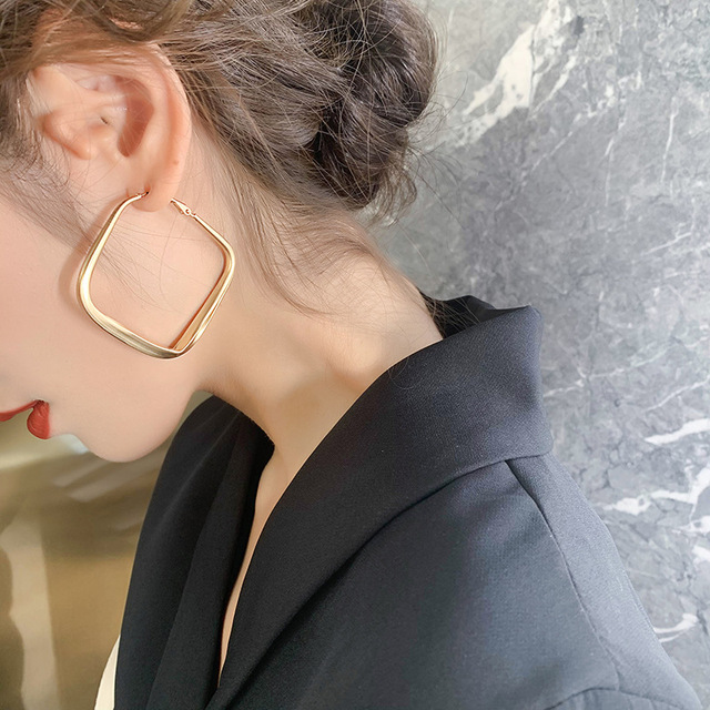 Fashion Distortion Interweave Twist Metal Circle Geometric Round Hoop Earrings for Women Accessories Retro Party Jewelry
