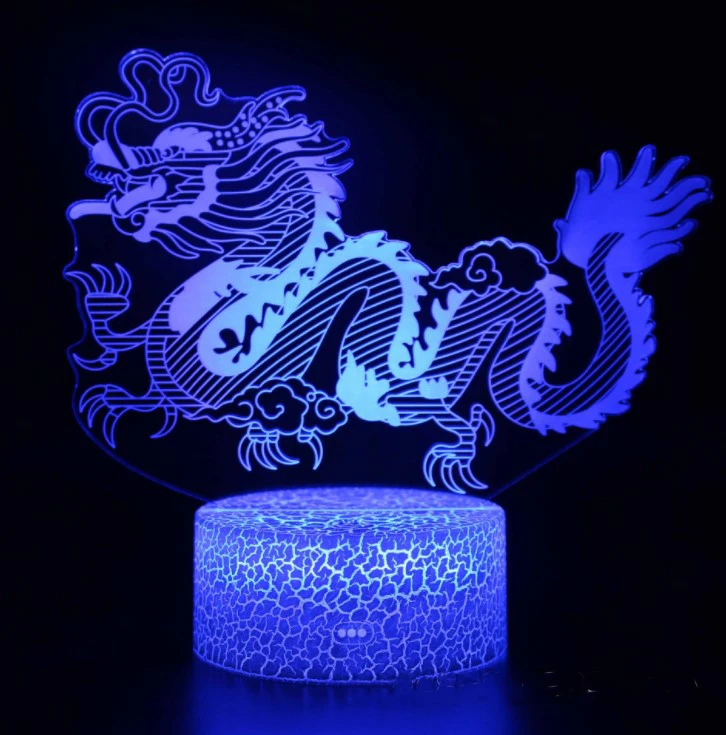 12 зодиакальные животные 3D лампа светодиодный ночник 7 цветов Изменение сенсорного настроения лампа Рождественский подарок Прямая
