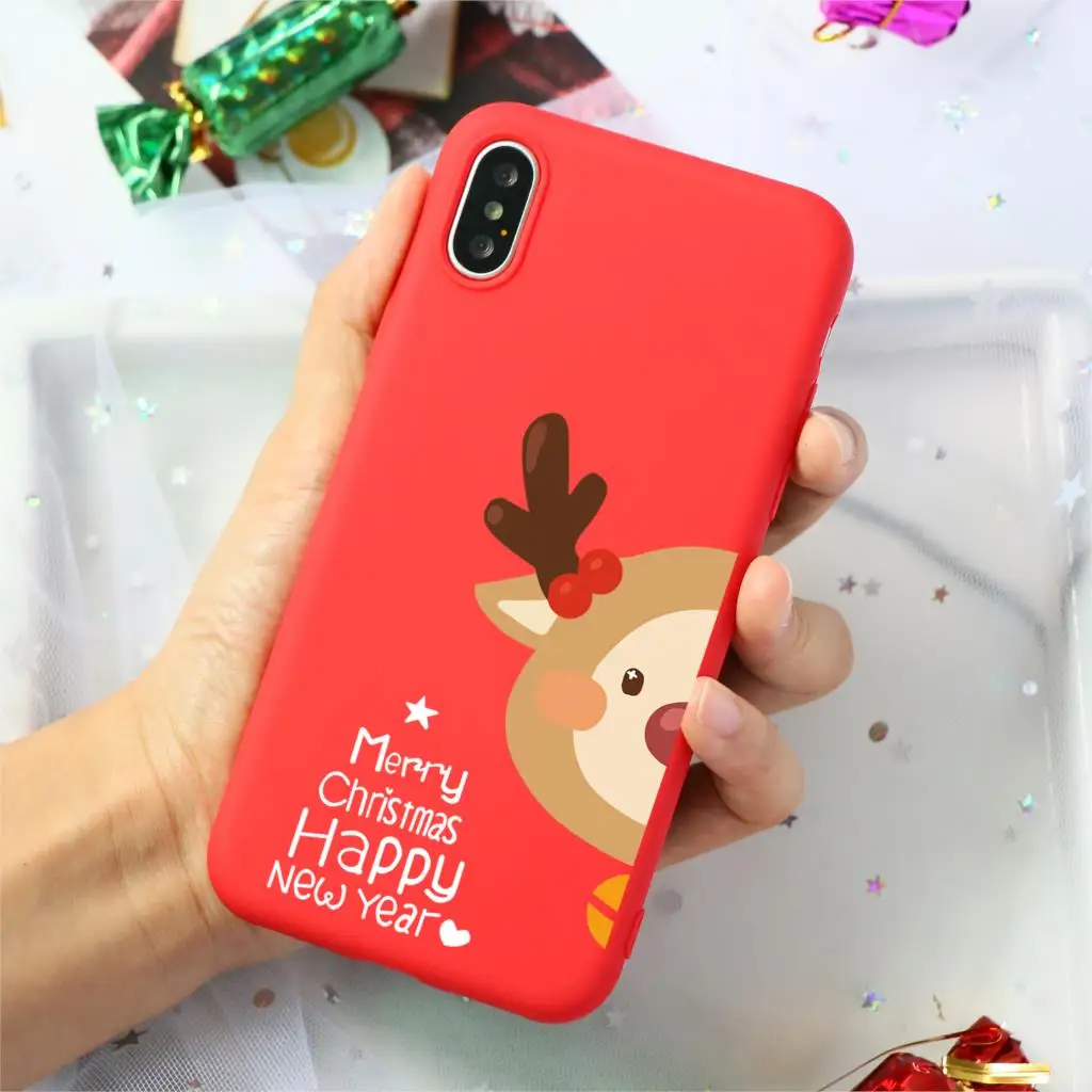Kho7-sdbllu Мягкий силиконовый чехол из ТПУ с принтом Санта Клауса и оленя для iPhone 11 Pro 7 8 6 6S Plus XR X XS Max 5 5S SE чехол-накладка - Цвет: Kho7-sdbllu