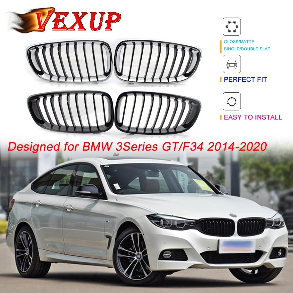 Kidney Grill Grilles Gloss Black Front Bumper For Bmw 3 Series Gt F34 13 3i 328i 335i Xdrive Single Slat M Style Racing Grills Aliexpress