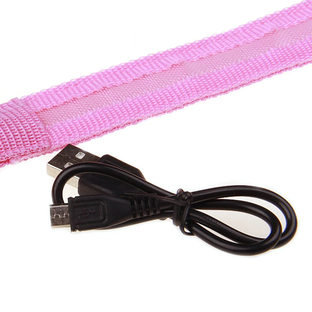 Ошейник для собак и щенков, перезаряжаемый от USB, мигающий светодиодный светильник, ошейник, поводок для собак