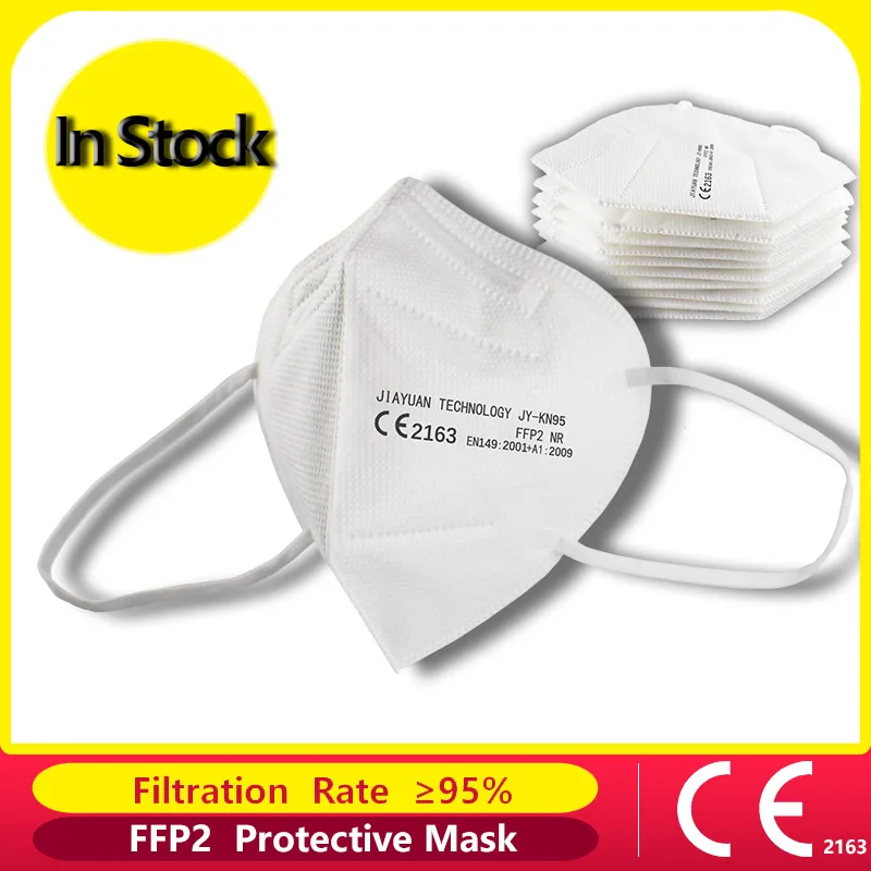 Mascarilla facial FFP2 con filtro KN95, antipolvo, tapabocas, 5-100 unidades