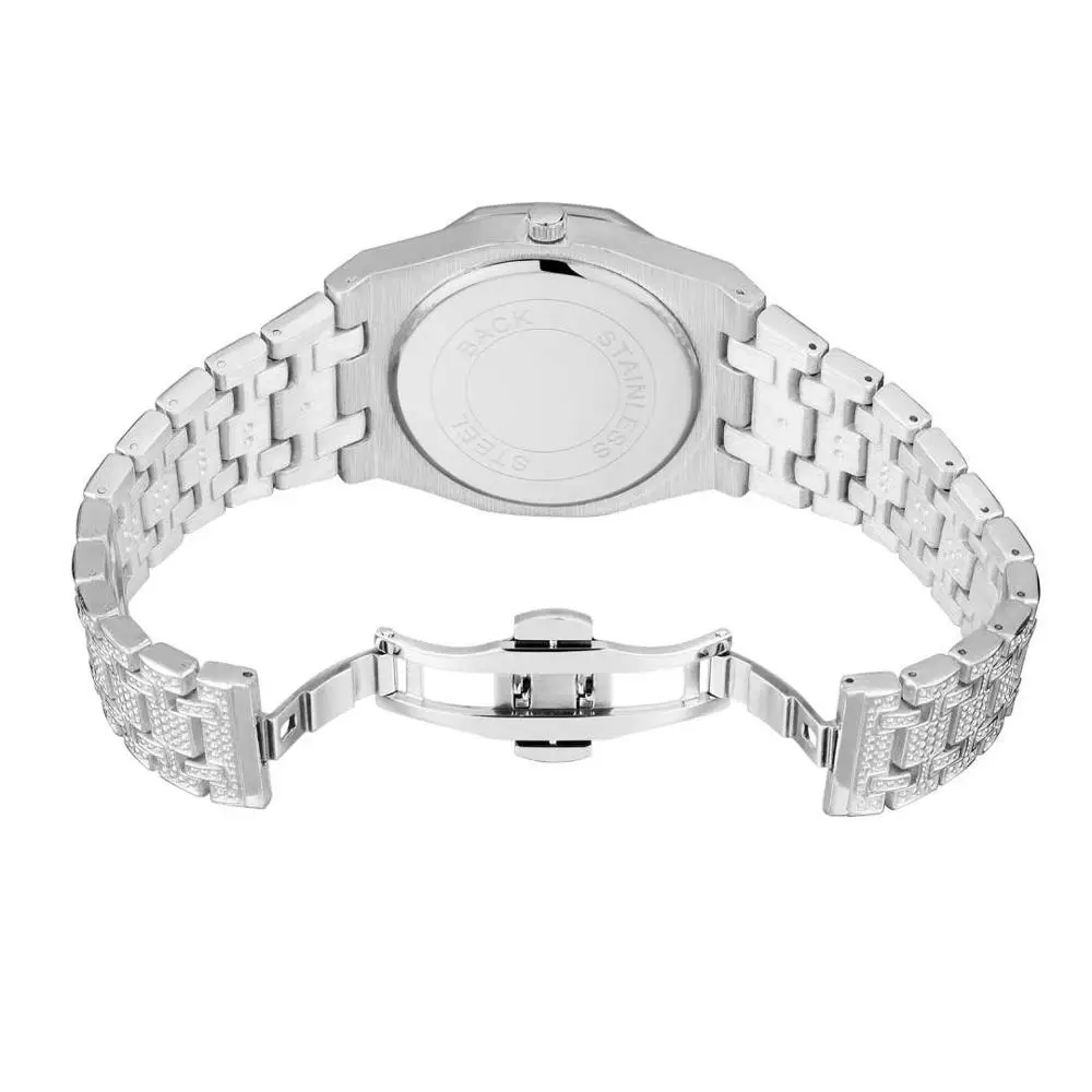 Мужские часы золотые хип-хоп роскошные часы с бриллиантами Iced Out часы из нержавеющей стали Мужские кварцевые Move men t