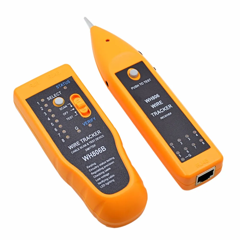 CHIPAL BNC WH806B телефонный провод трекер LAN Кабельный тестер для STP UTP Cat5 Cat6 RJ45 RJ11 BNC Металическая линия Finder тестирование последовательности