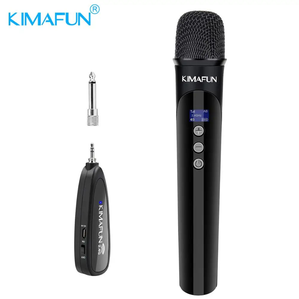 KIMAFUN 2 4G беспроводной Ручной конденсаторный микрофон и приемник для наружной