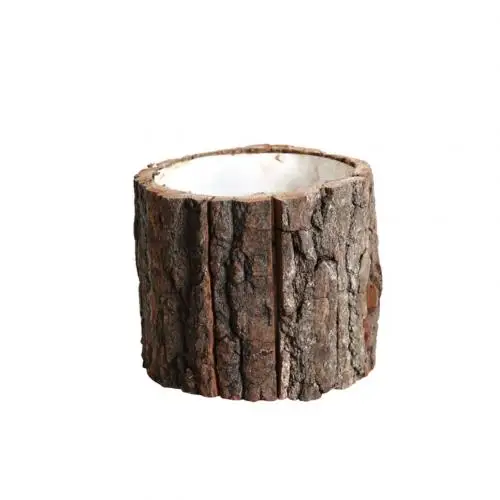 Creative Christmas Xmas Decor Dried Flower Packaging Bark Barrel Bucket Box Gift L