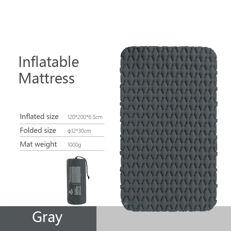 Gray Naturehike легкий влагостойкий воздушный матрас нейлоновый ТПУ спальный коврик надувной матрас походный коврик для 2 человек NH19Z055-P - Цвет: Gray