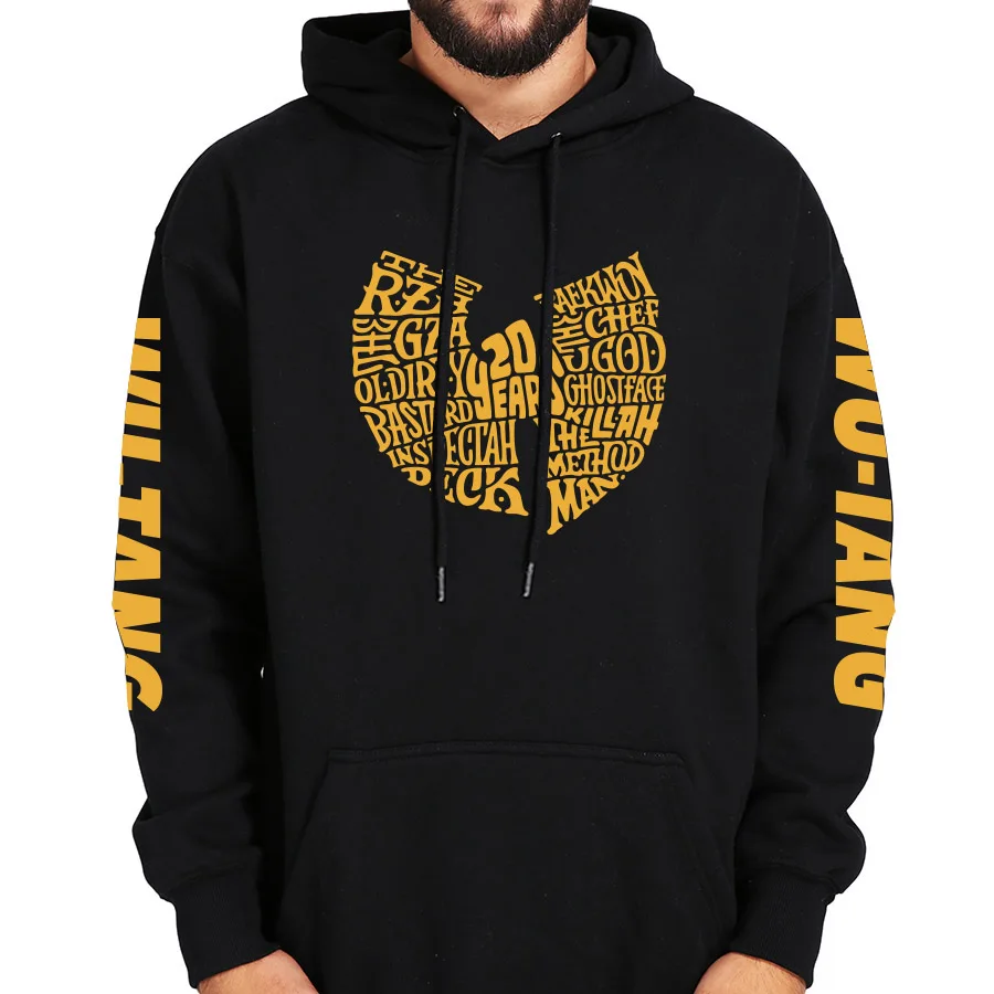 Wu Tang клан толстовки хип хоп группа логотип Графический дизайн модная толстовка с