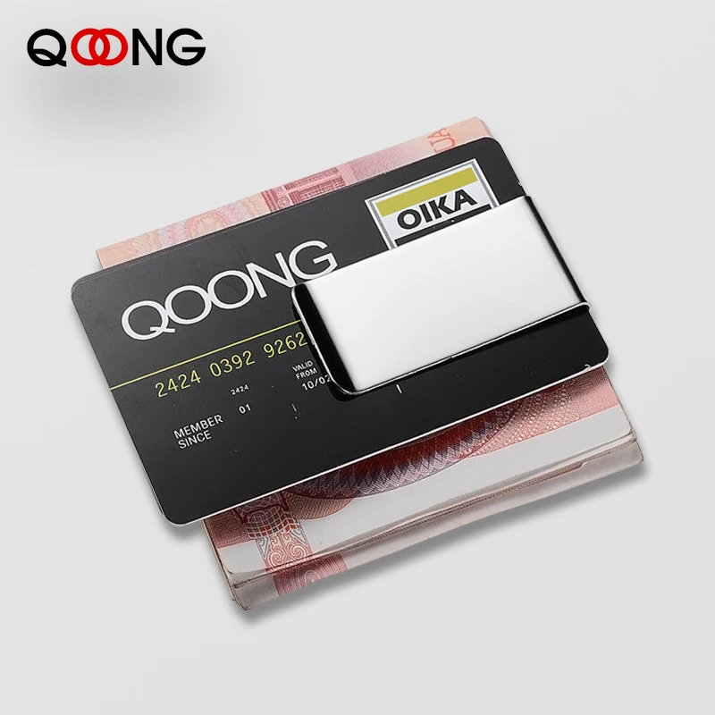 Custom Lettering Stainless Steel Unisex Money Clip Double Sized Slim Portable Credit Card Money Holder Bill Steel Clip Clamp