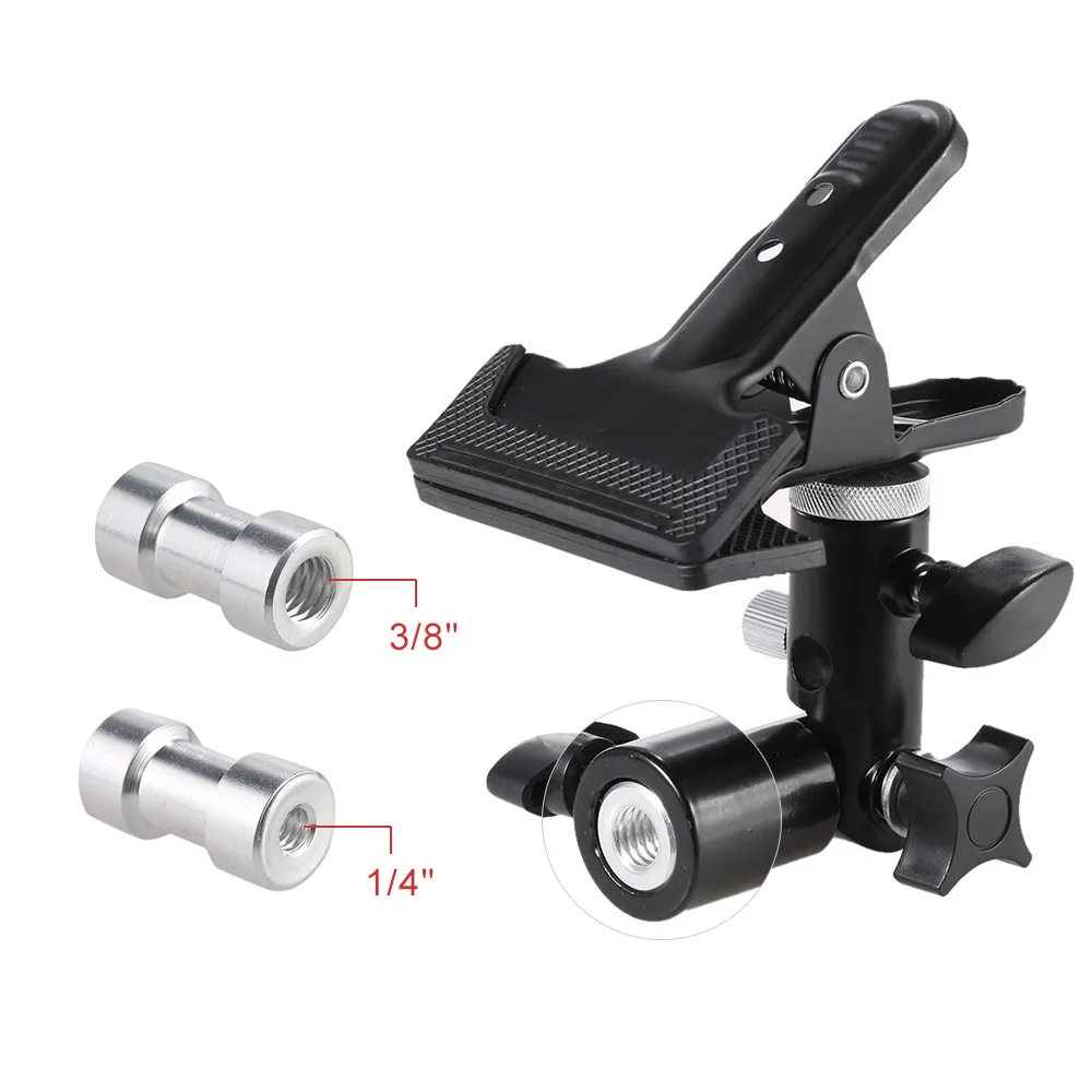 Металлический зажим держатель с 5/" светильник подставка крепление винт Поворотный адаптер для фотостудии отражатель и фон