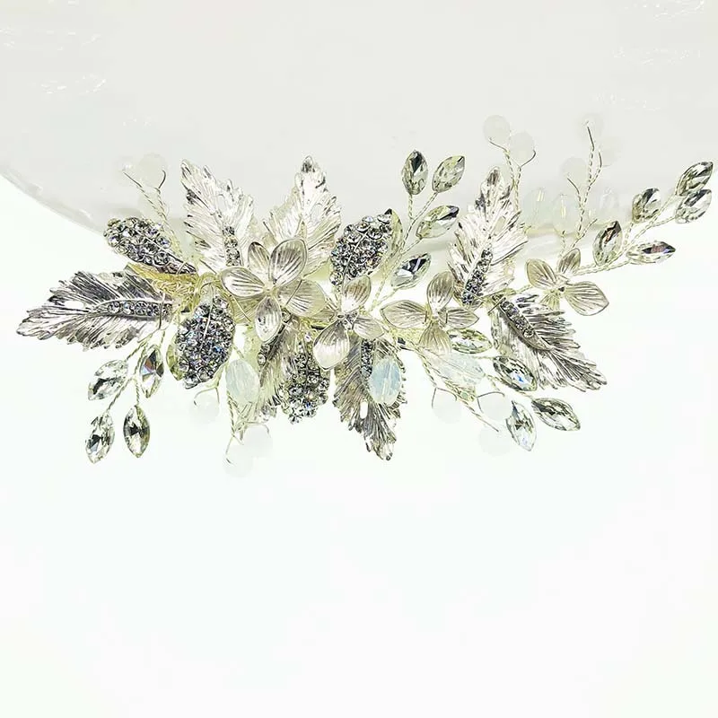 Floralbride Handmade Crystal Rhinestone Pearls Flower Wedding Hair Clip Barrettes Set Bridal Hair accessories Women Jewelry