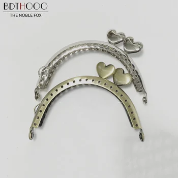 

BDTHOOO 10pcs 8.5cm Metal Purse Frame Handle for Handbag Making Kiss Clasp Lock Antique Bronze Tone Bags Hardware Accessories