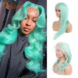 Lake Green Color Body Wave Human Hair Wigs 613 Lace front Wig 13x4 Frontal Lace wig 32 Inch PrePlucked Remy Hair Wigs for Women