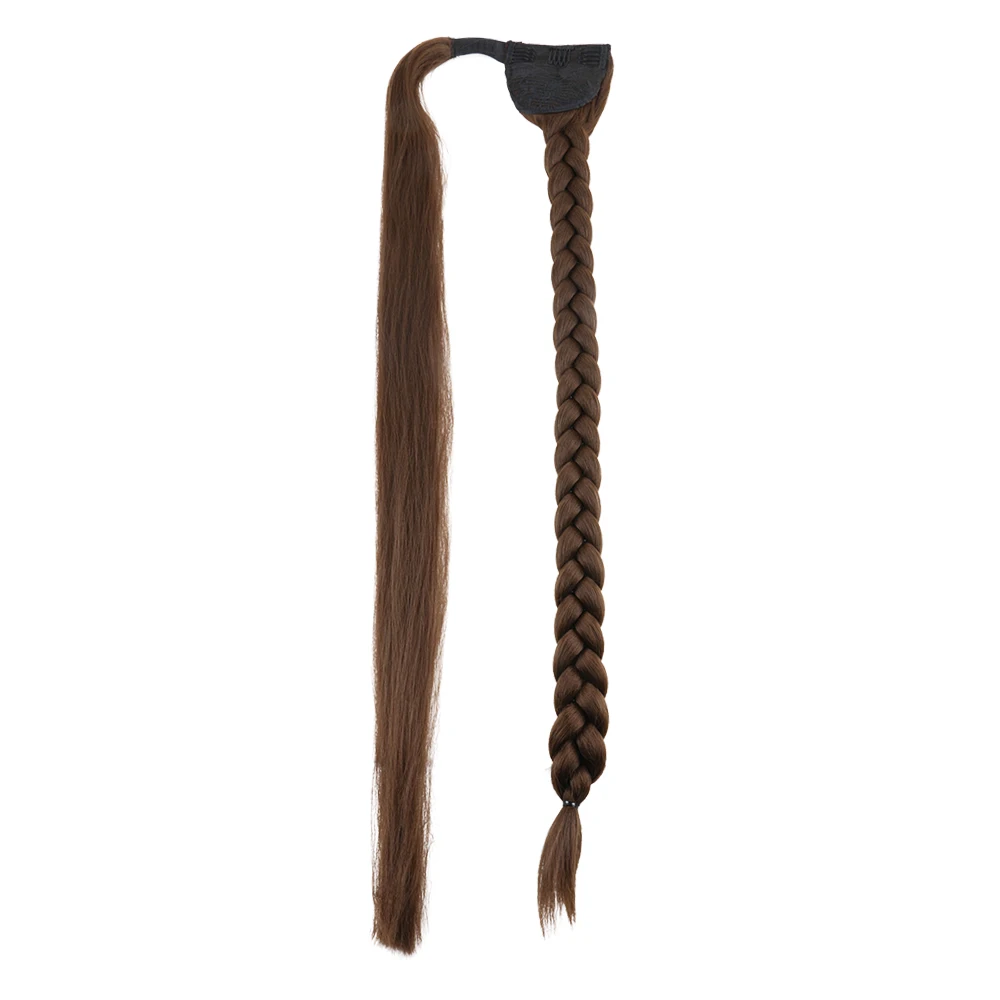 Jumbo Pre Braided Ponytail 90cm 36inch Long Black Brown Burgundy Blonde Ombre Color Wrap Around Box Braids