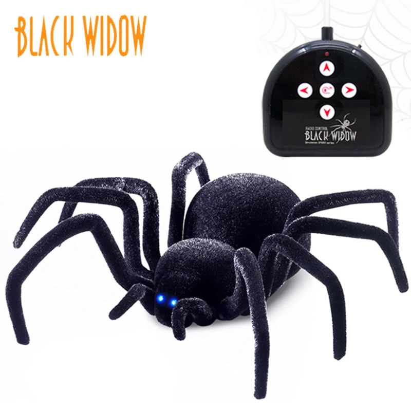 Grande do Que a Mão Brinquedo de Estimação Super Quatro-way Controle Remoto Aranha Simulação Viúva Negra Tarântula Assustador Eletrônico Rastejando Inseto 2 Cheap Animais eletrônicos
