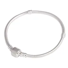 925 пробы Серебряный Змеиный браслет-цепочка для женщин Модный классический DIY браслет для очаровательных ювелирных изделий из бисера