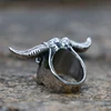 2020 New Goat Head Skull Rings Mens Gothic Animal Rings Baphomet Demon 316L Stainless Steel Punk Rock Biker Jewelry 3