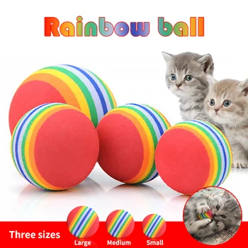 

Ball Cat Toy Colorful Ball Interactive Pet Kitten Scratch Natural Foam EVA Ball Training Pet Supplies Product