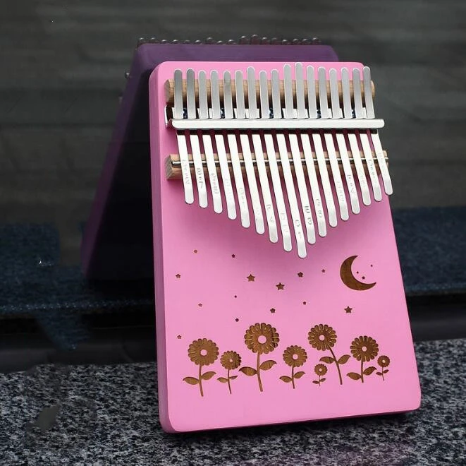 17-key Kalimba Африканский твердый палец пианино розовый мультфильм калимба мбира дуим