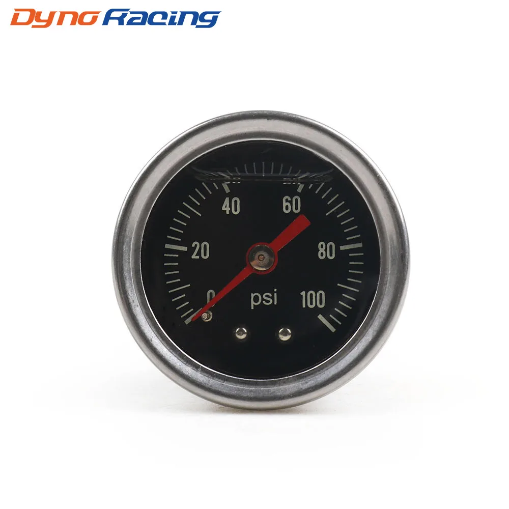 Liquid Filled Fuel Press Pressure Gauge 0-100 PSI for Fuel Pressure Regulator Oil Gauge 1/8" NPT Black Face BX101913 fuel pressure gauge adapter