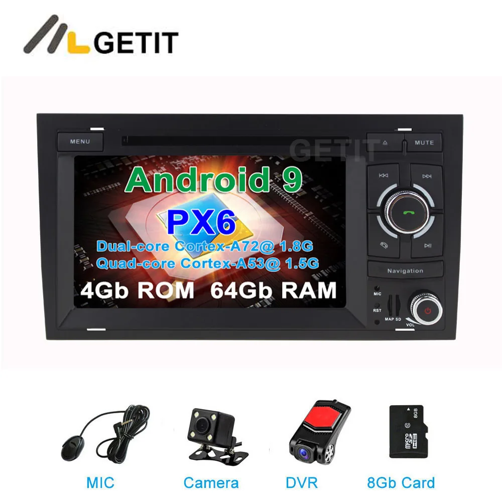 

DSP 64G PX6 Android 9 Car DVD Video Stereo Radio Player GPS Navigation for Audi A4 B6 B7 S4 B7 B6 RS4 B7 SEAT Exeo
