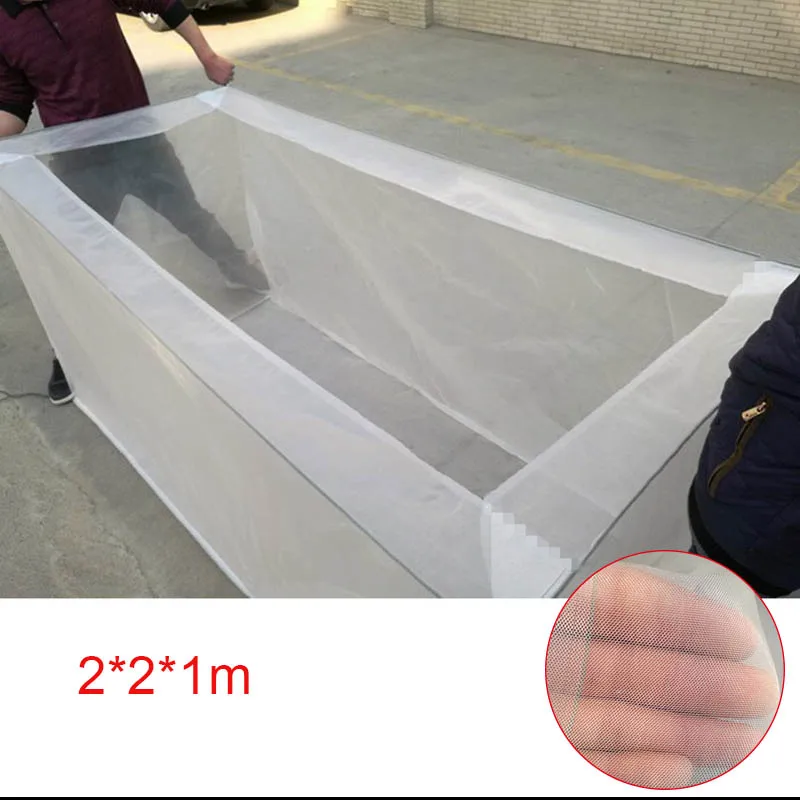 white size 2X2X1m Fish Net Breeding Fence Cage Non-toxic For Preventing Landslides Breeder Shrimp FOU99 - Цвет: white size 2X2X1m