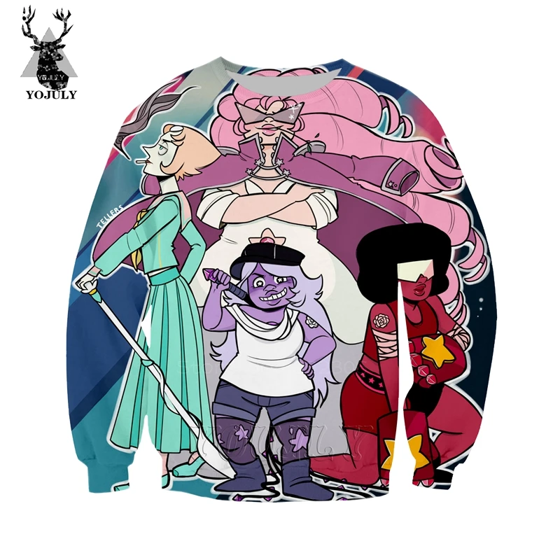 Steven Universe, толстовки, безбелая Мужская толстовка, зимняя, 3d принт, аниме, Харадзюку, хип-хоп, с круглым вырезом, уличная одежда, топы, странные вещи, w67