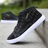 Classic Vulcanize Canvas Shoes For Men Navy Blue Sneakers With A High Top School Students Boys High-Top Shoes Man Trekking Shoes 6