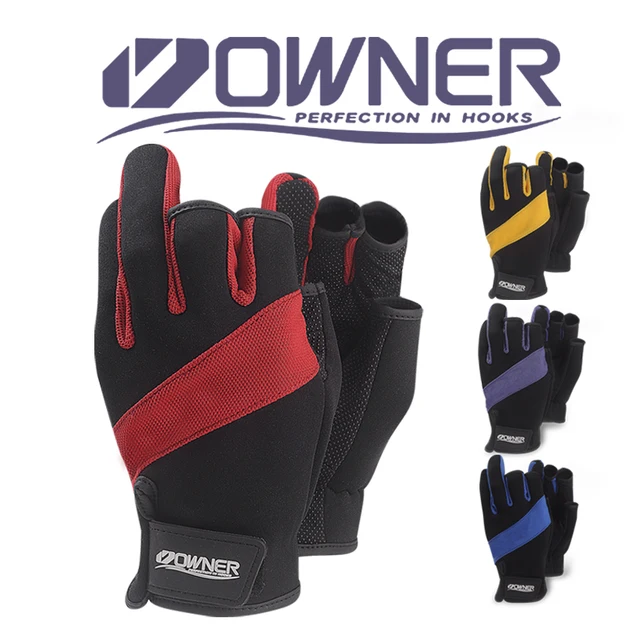 US $7.20 OWNER Gloves Three Fingers Anti-slip Fishing Gloves Warm Glovesanti-cut with Imported Sheepskin