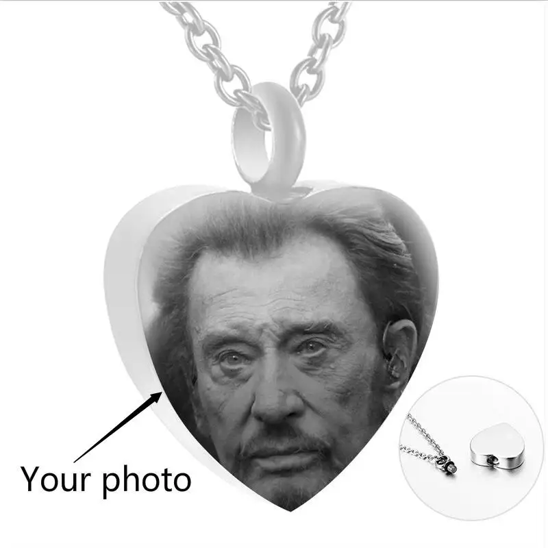 Personalized Customized Name Engraved Photo Ashes Necklaces Stainless Steel Heart Vintage Pendant Necklace Commemorative Jewelry heart urn ashes necklace for women men engraved angel wing memorial loved one ashes keepsake cremation jewelry