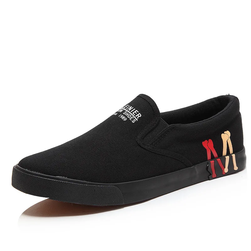Men Casual Shoes Canvas Slip-On All Black Low Style Breathable Light Fashion Shoes for Men Footwear Zapatos De Hombre 4