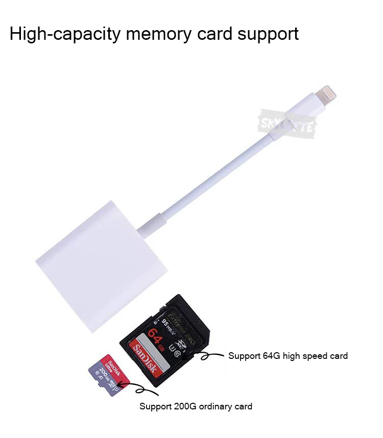 OTG SD TF Micro SD кардридер для iPhone Lightning SLR Аксессуары Нет приложения не нужно 2 в 1 кардридер для iPhone iPad iOS9.2-12