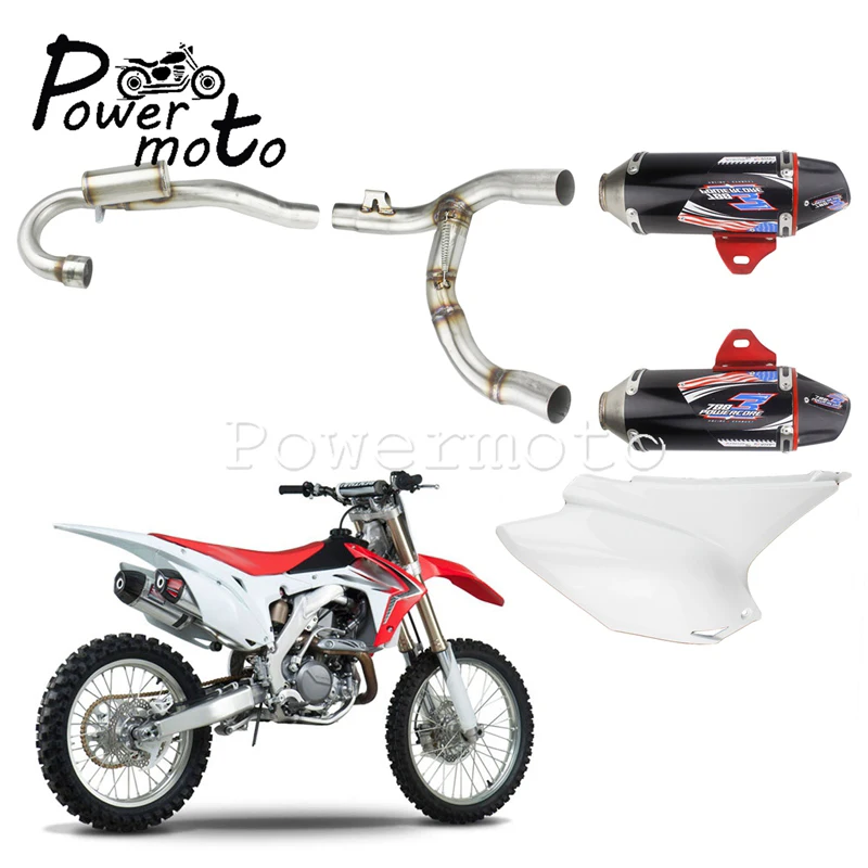 1 Set Complete Exhaust Muffler Pipes Dirt Bike Full System For Honda