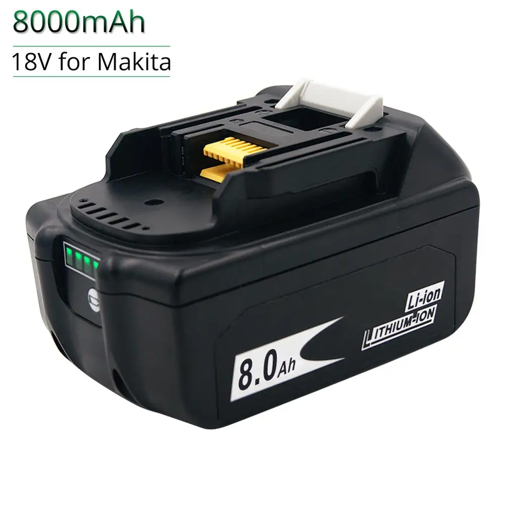 Batería recargable para herramientas eléctricas, herramienta inalámbrica de iones de litio BL1860, BL1880, 18V, 6000mAh, 8000mAh, para Makita, BL1830, BL1840, BL1850, Nueva Versión
