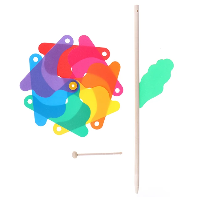 New Windmill Wind Spinner Beautiful Wood Garden Yard Party Ornament Decoration Kids Toys Lovely Handmade Craft 4