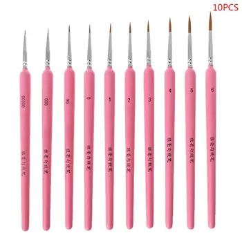 

10Pcs/set Wolf Hair Hook Line Pen Fine Paint Brush Pen Set Artist Watercolor Acrylic Painting Brush Art Drawing Supplies C90C