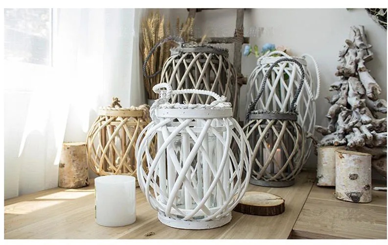 Nautical Wicker Candle Holder Tealight Lantern Beach Wedding Decor Rustic | Дом и сад