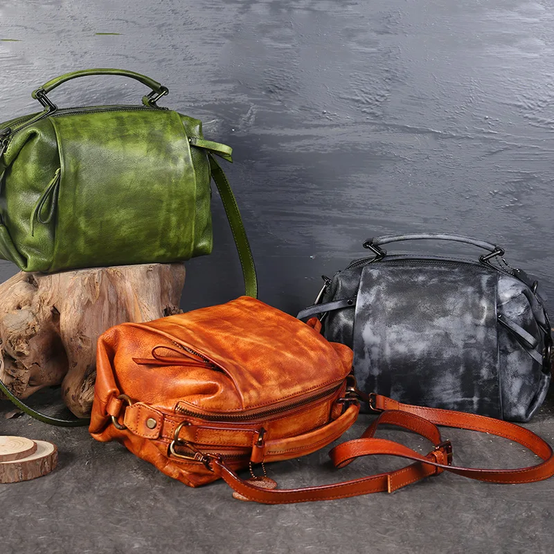 

Retro Oil Wax Leather Designer Handbags High Quality Shoulder Bags Ladies Handbags Fashion brand Genuine leather women bags